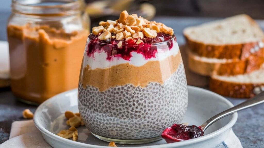 Peanut Butter and Jelly Chia Seed Pudding