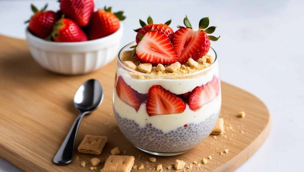 Strawberry Cheesecake Chia Seed Pudding