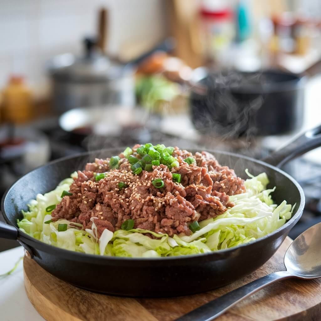 Cabbage Stir-Fry with Ground Beef