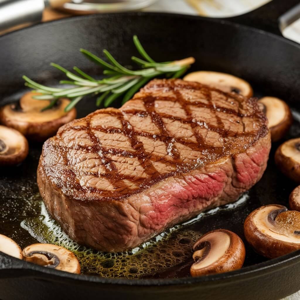 Garlic Butter Steak with Mushrooms