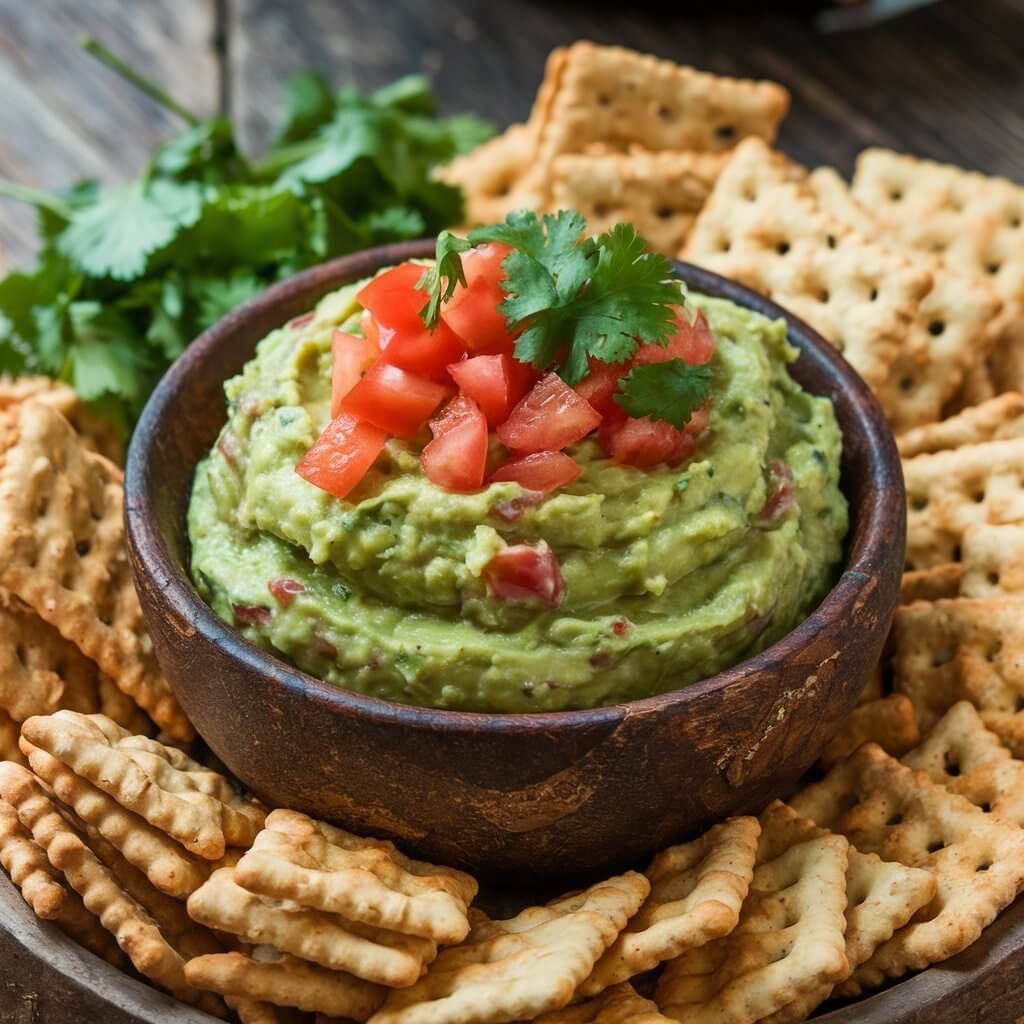 Guacamole with Keto Crackers