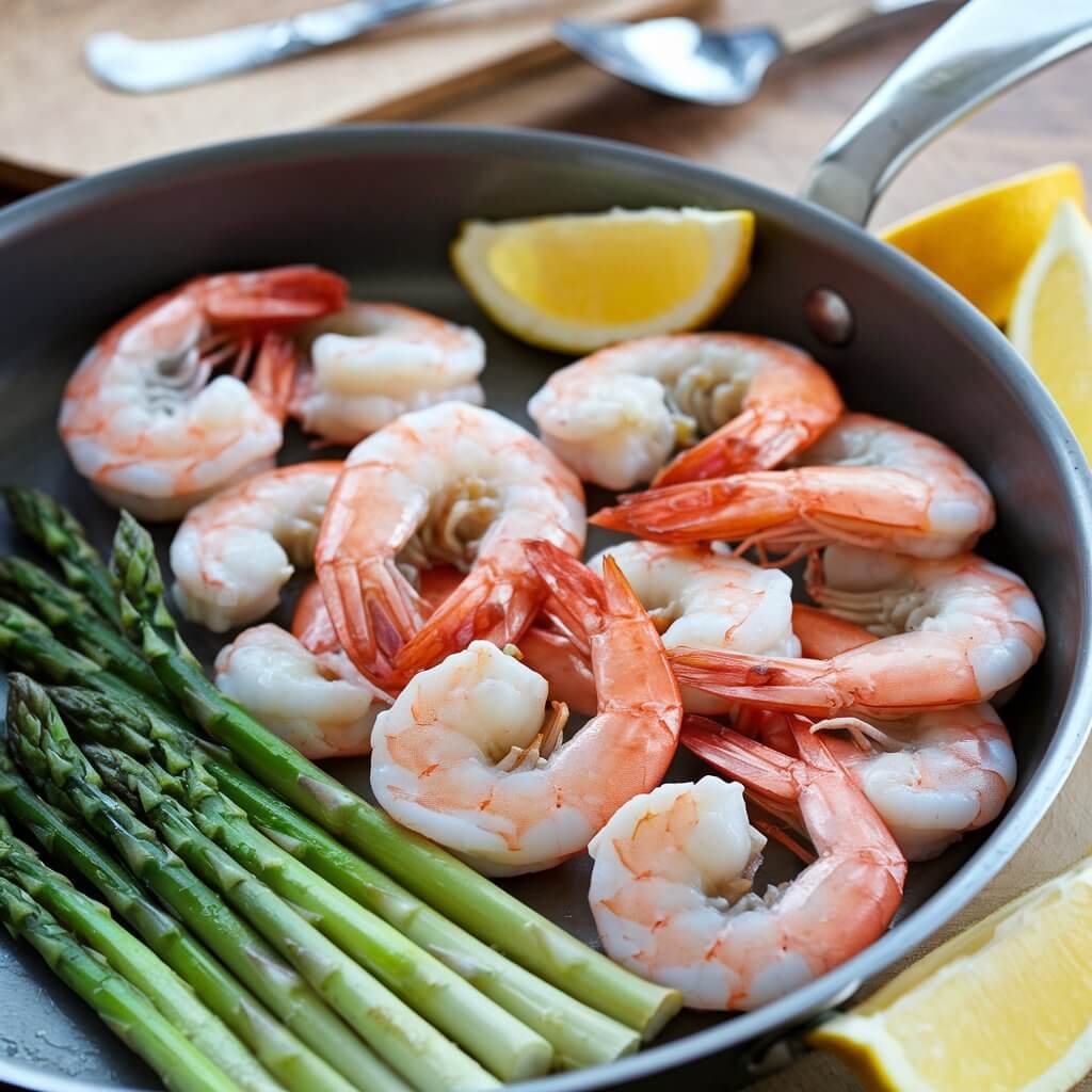 Lemon Garlic Shrimp with Asparagus