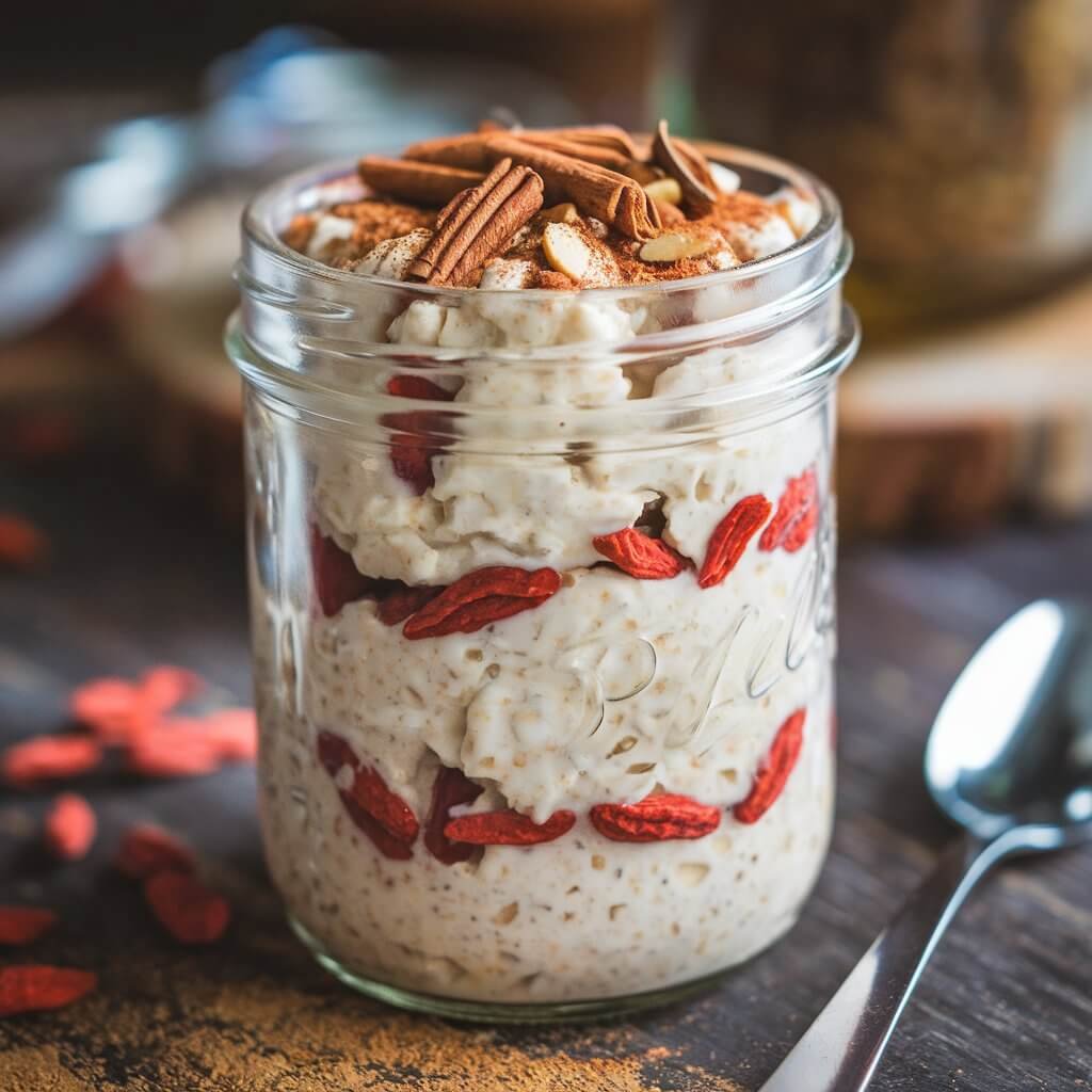 Overnight Oats with Goji Berries and Almonds