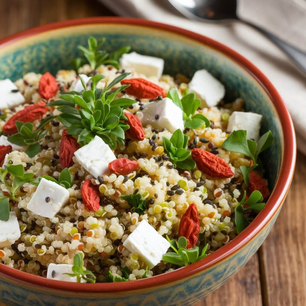 Quinoa Salad with Goji Berries and Feta