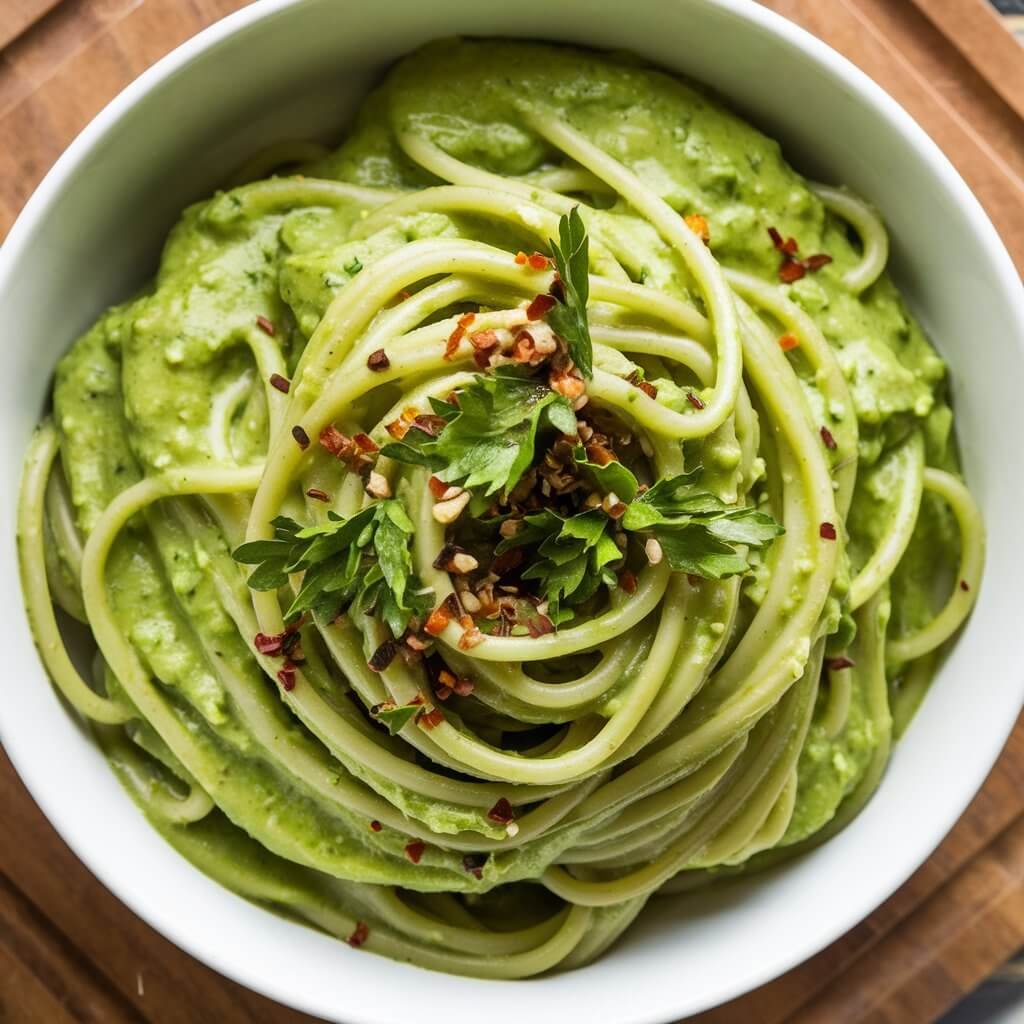 Avocado Pasta with Garlic & Lemon