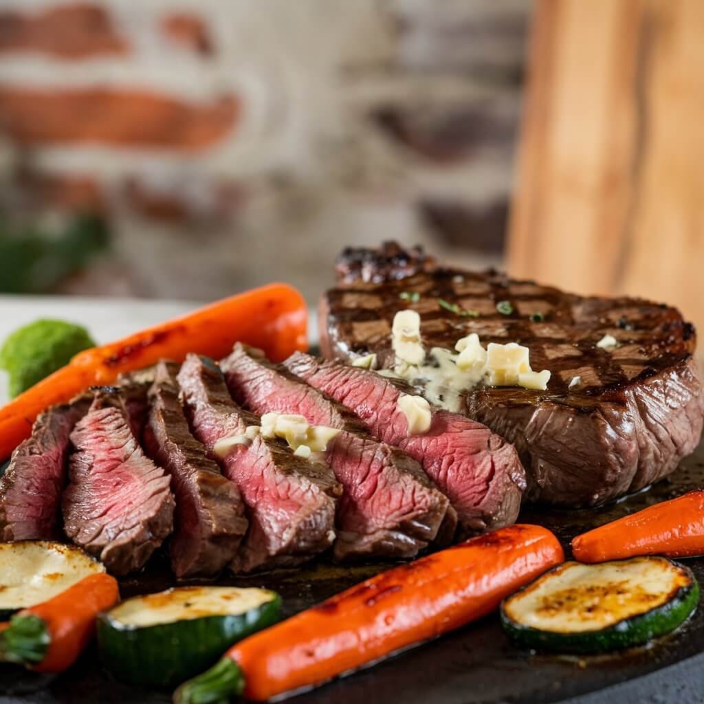Garlic Butter Steak with Roasted Vegetables