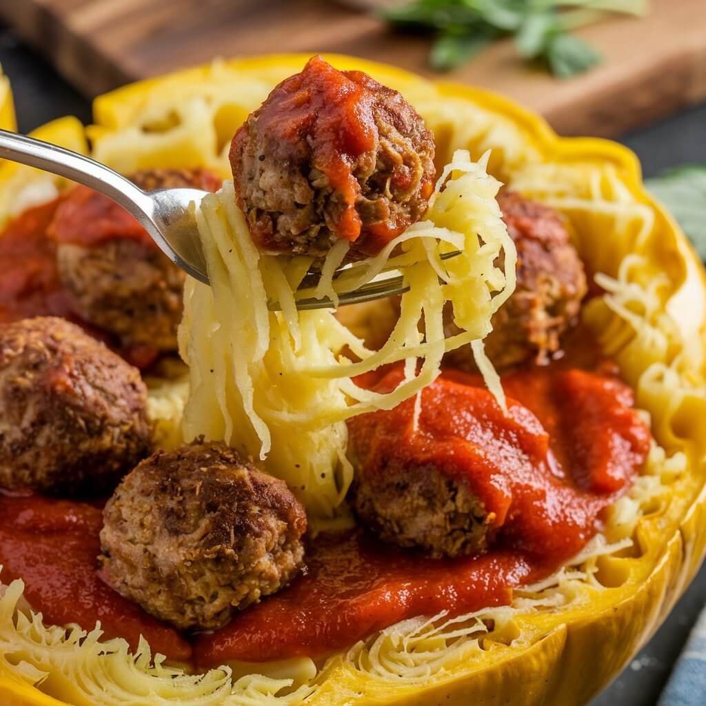 Spaghetti Squash with Meatballs